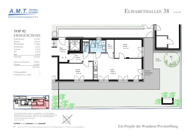 ERSTBEZUG - 3 Zimmer Gartenwohnung - Kniglberg - Finanzierung ab ?2.200 mglich /  / 1130 Wien / Bild 6