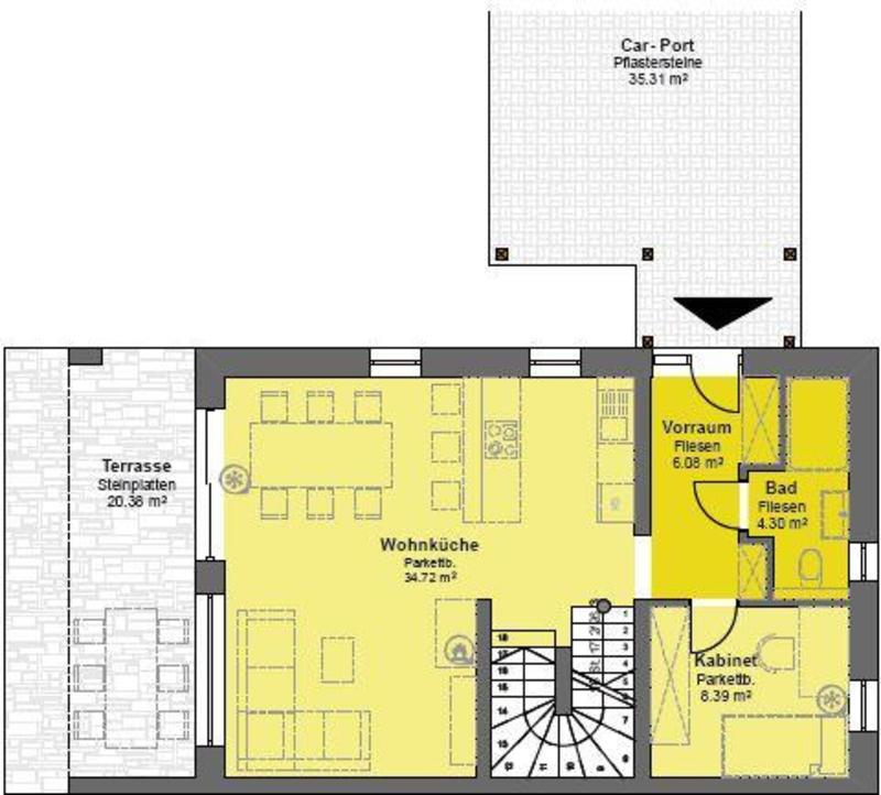 Doppelhaushälfte ~ 4 Zimmer ~ 110 m² ~ ca. 200 m² ~ nord-west Ausrichtung /  / 2112 Würnitz / Bild 9