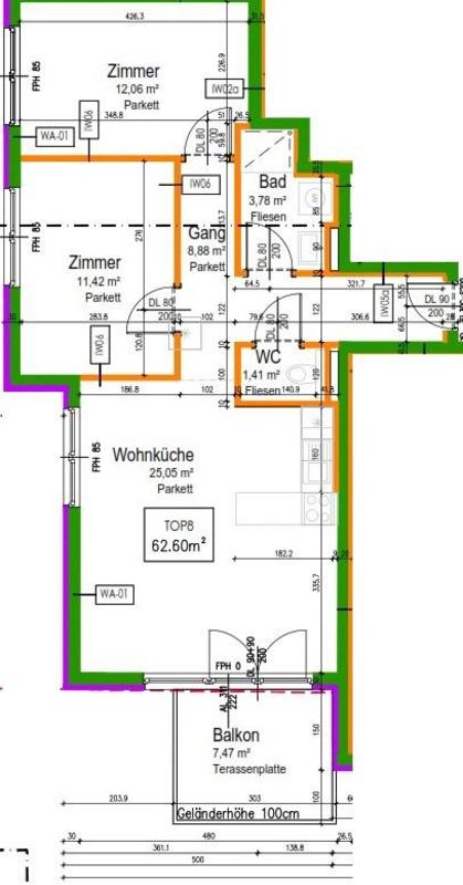 Neubauwohnung ~ 3 Zimmer ~ 63 m ~ 8 m Balkon ~ wenige Gehminuten zur U2  /  / 1220 Wien / Bild 1